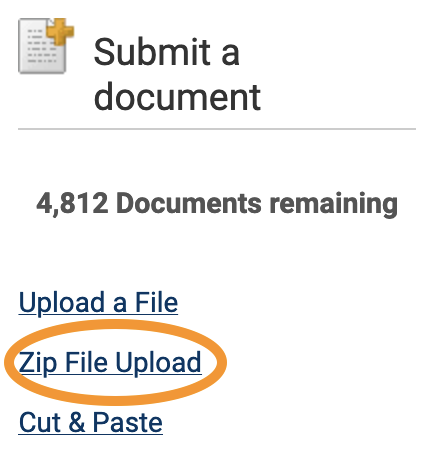 Zip file upload